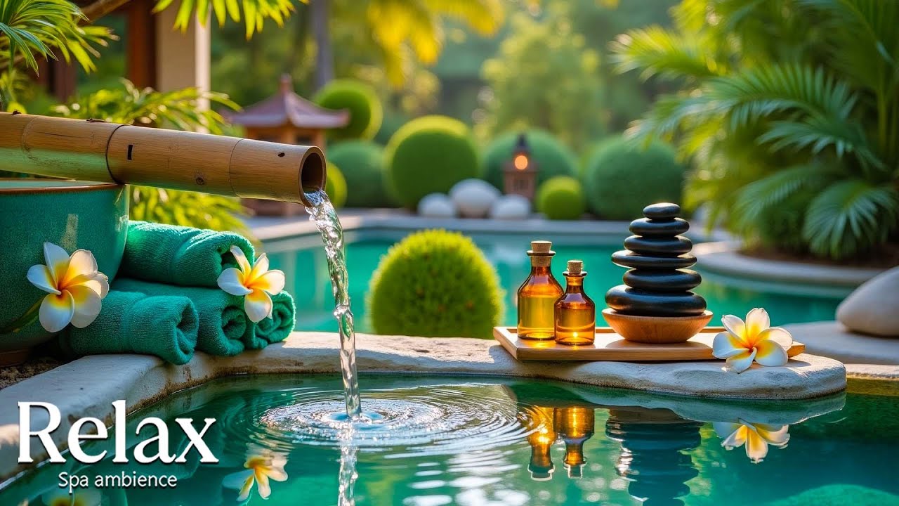 Relaxing Music + Bamboo Water Sounds 🌿 Insomnia Relief, Calm Anxiety & Depression, Deep Sleep
