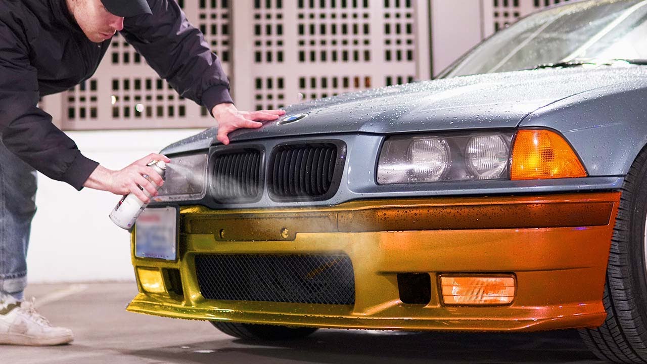 DIY paint matching my bumper with SPRAY CANS... (e36 build part 4)