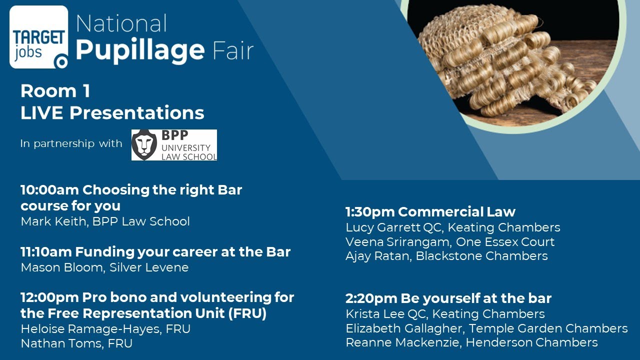 TARGETjobs Pupillage Fair - Choosing the right Bar course for you