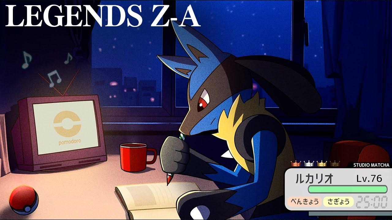 【ポケモン:ポモドーロ】『Pokémon LEGENDS Z-A』15曲でルカリオと勉強・作業 ┃（Piano cover ）