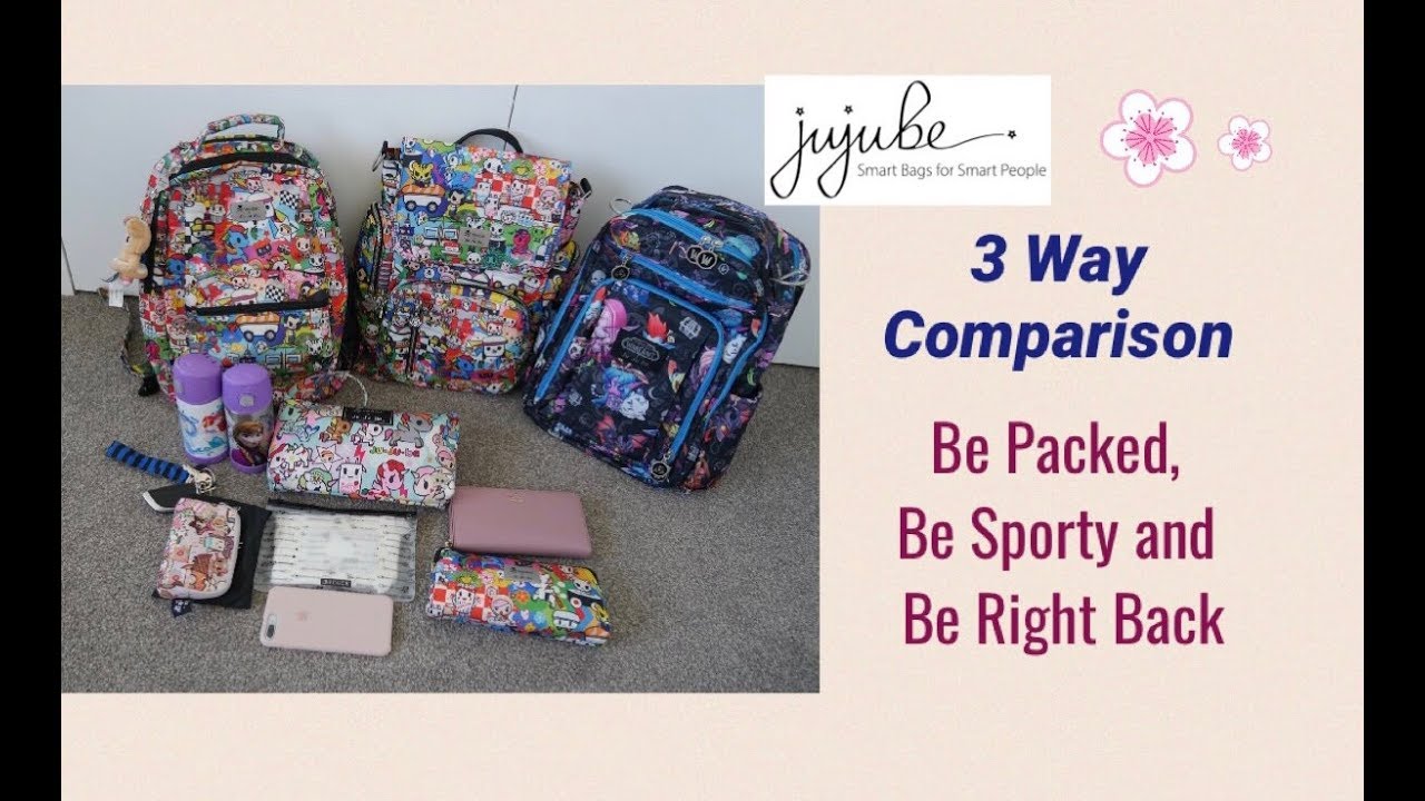 3 Way Comparison - JuJuBe - Be Packed, Be Sporty & Be Right Back!