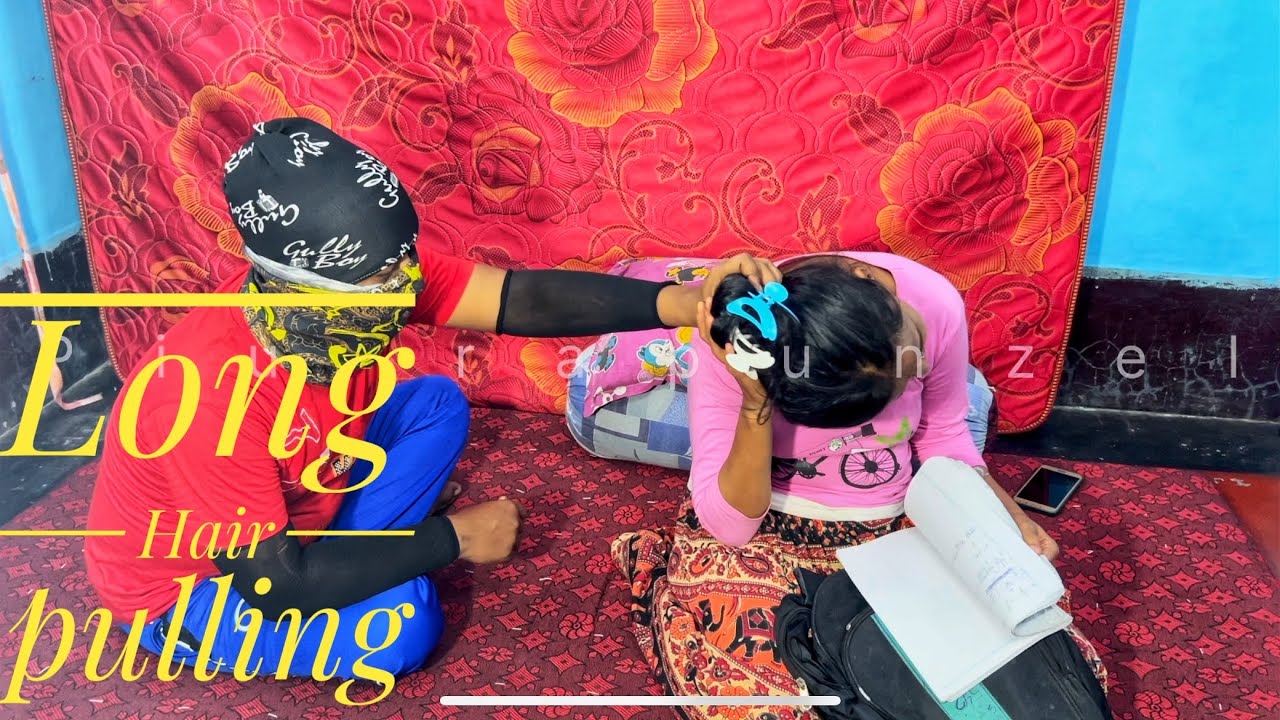 Rapunzel Long Hair Student Girl Hair Pulling by Male Teacher # Punishment  Rapunzel Long Hair Girl
