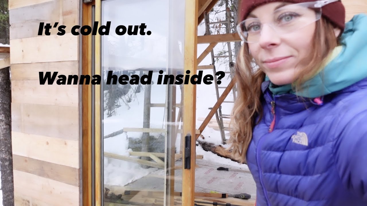 On the cliff again 🎼 | A girl on a mission | Remote tiny cabin build 🇨🇦