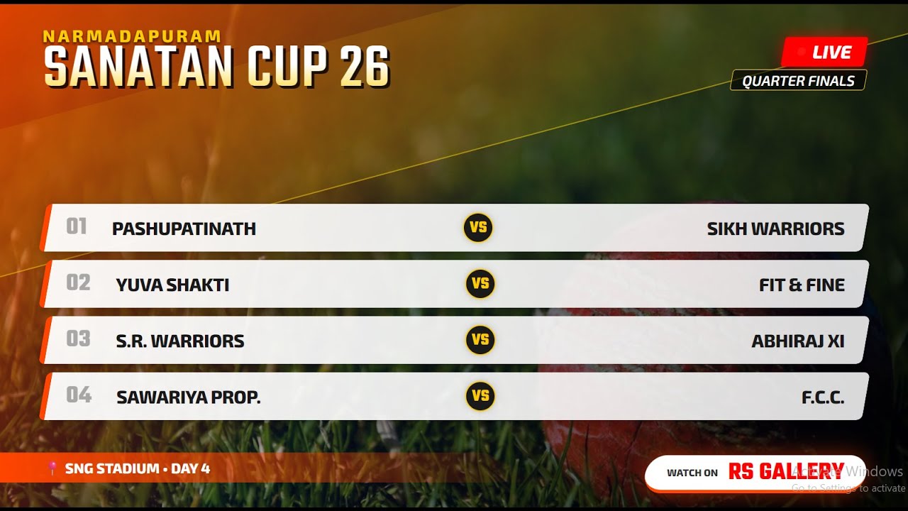 🔴 LIVE: 4 Quarter Finals | Pashupatinath vs Sikh Warriors | Yuva Shakti vs Fit & Fine | Sanatan Cup