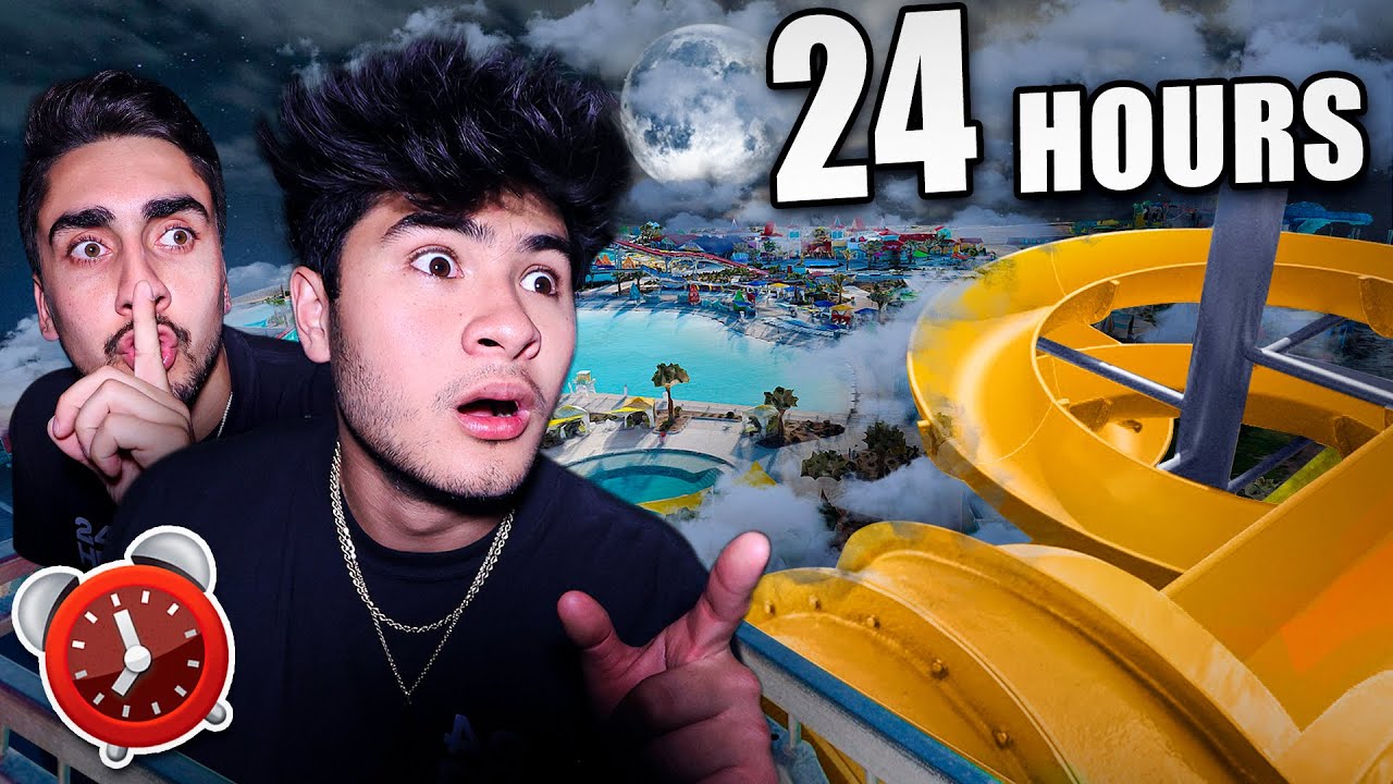 24 HOUR OVERNIGHT WATERPARK CHALLENGE!