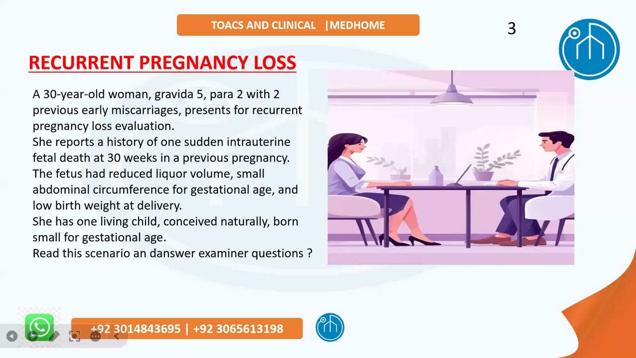 Recurrent Miscarriages | Nov 2025 FCPS-2 Obs Gyn Exam Station