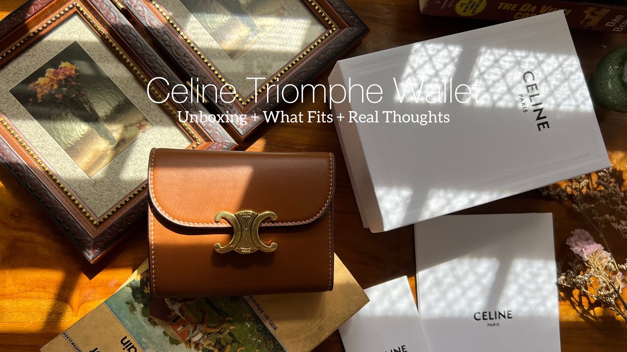 Celine Triomphe Wallet vs $20 wallet+Unboxing +Honest  Thoughts + What fits? #celine #luxury #wallet