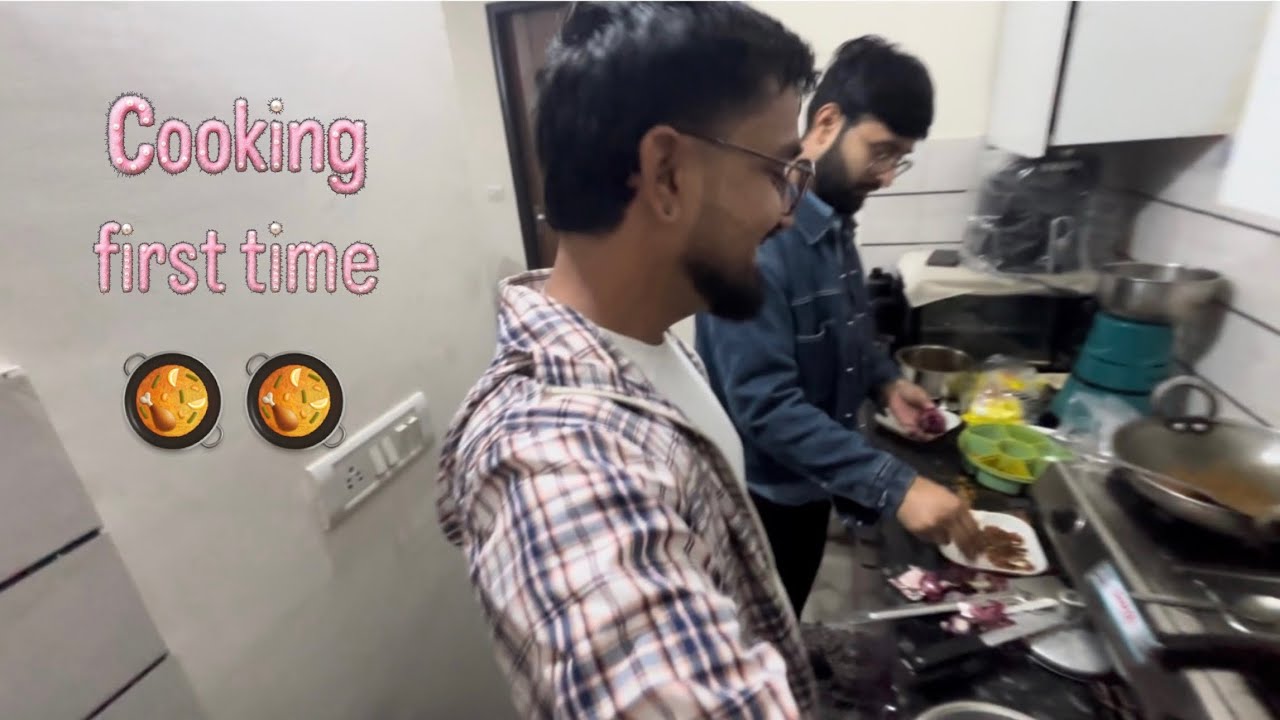 My friend and I are cooking for the first time 🍽️ ￼