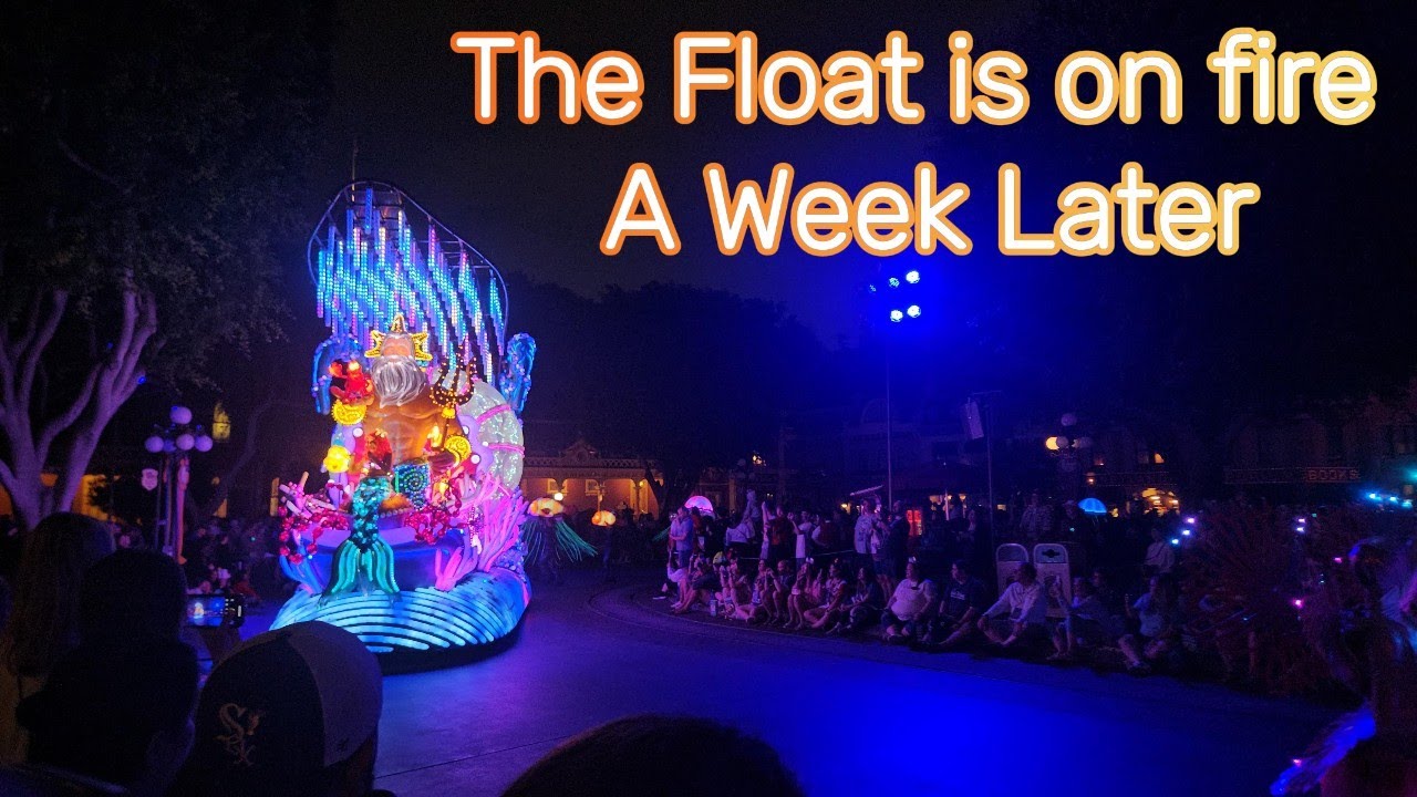 Paint the night The Little Mermaid float caught on Fire
