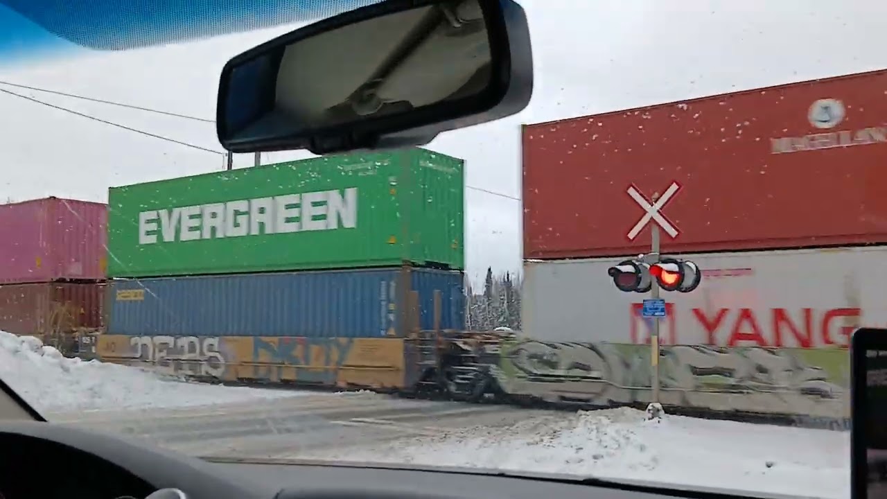 (1 CPKC ET44AC) CP 7496, KCS 4592 and KCS 4054 At The Timmins Crossing! (2 Angle Version)