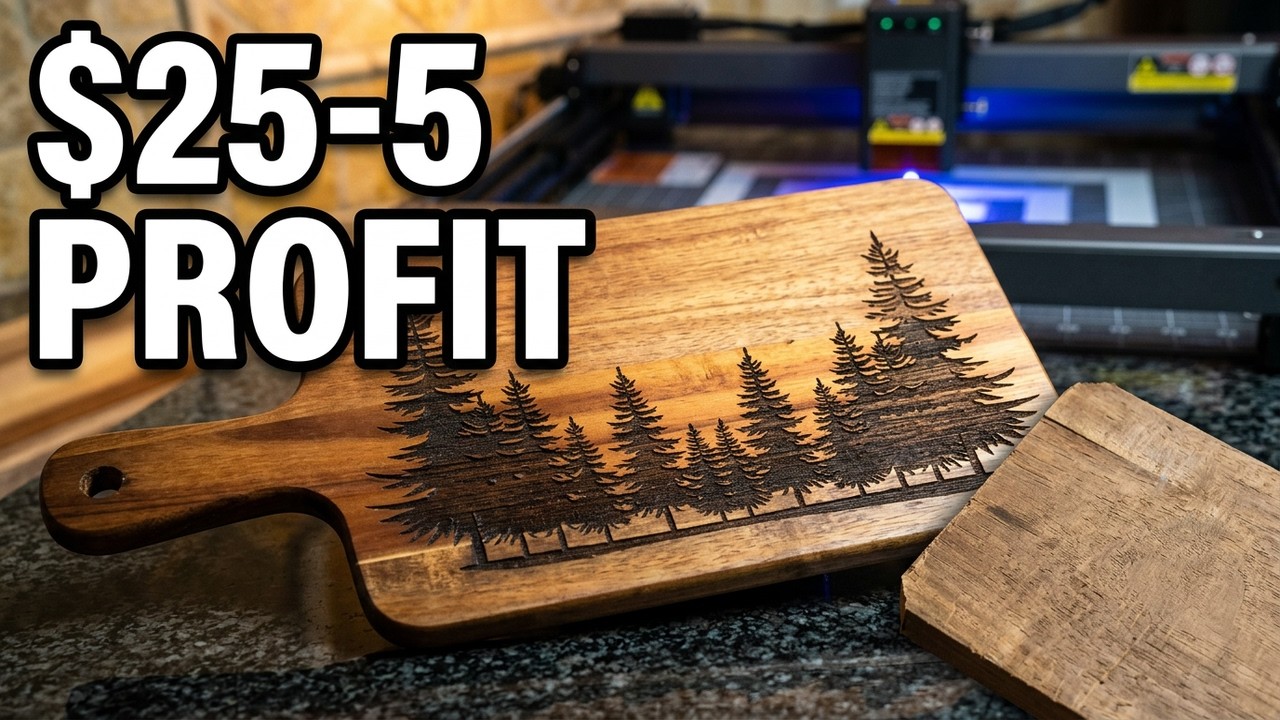 How to Make this $7 Cutting Board into a $25 Cutting Board With Laser Engraving for Maximum Profit