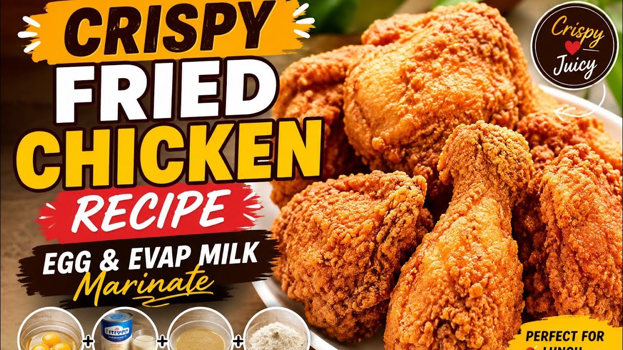 Crispy Fried Chicken Recipe | Egg & Evap Milk Marinate 