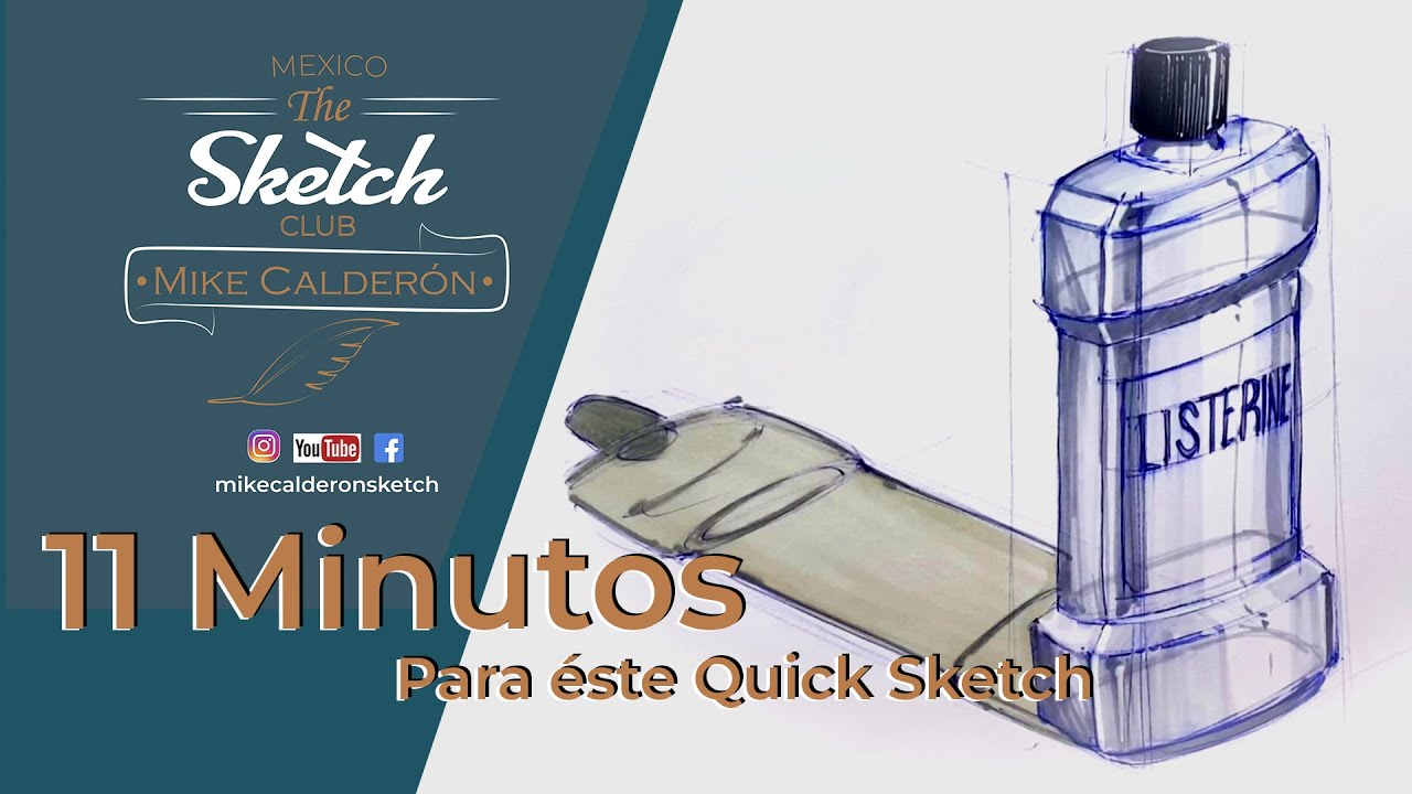 Cómo dibujar objetos transparentes - Bocetaje Rápido - Listerine