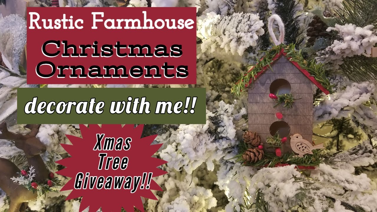 🌟STUNNING RUSTIC WOODLAND CHRISTMAS TREE!!~Decorating my new Costway Tree~Farmhouse Rustic Ornaments