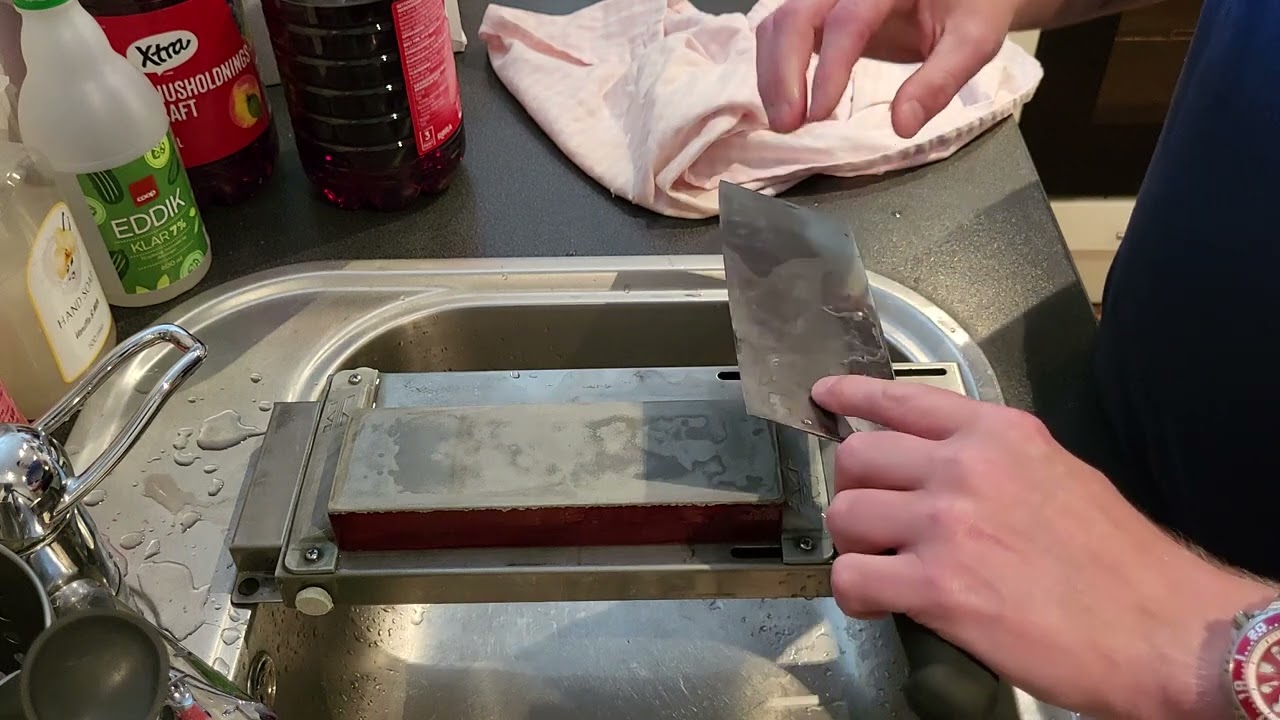 thinning and sharpening victorinox chinese chef knife.
