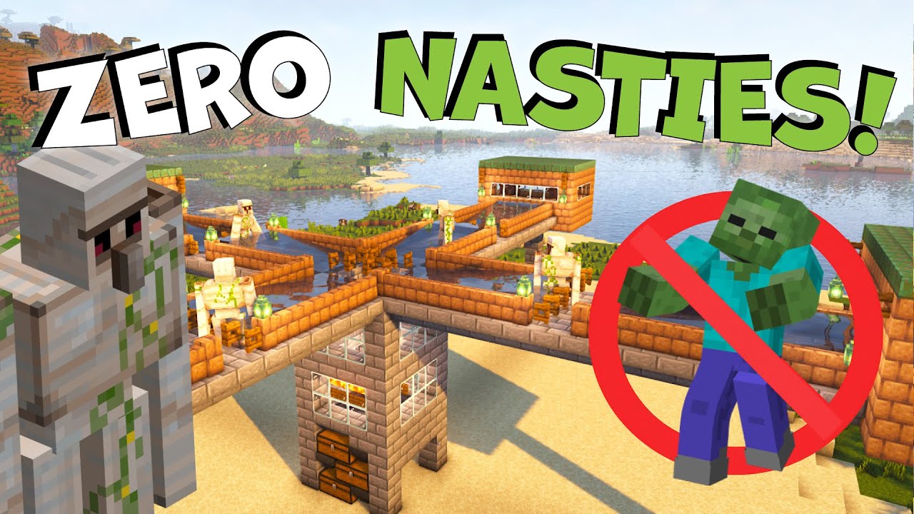 Простая ферма железа, которую может построить каждый в Minecraft! 1000 единиц железа в час. Без з...