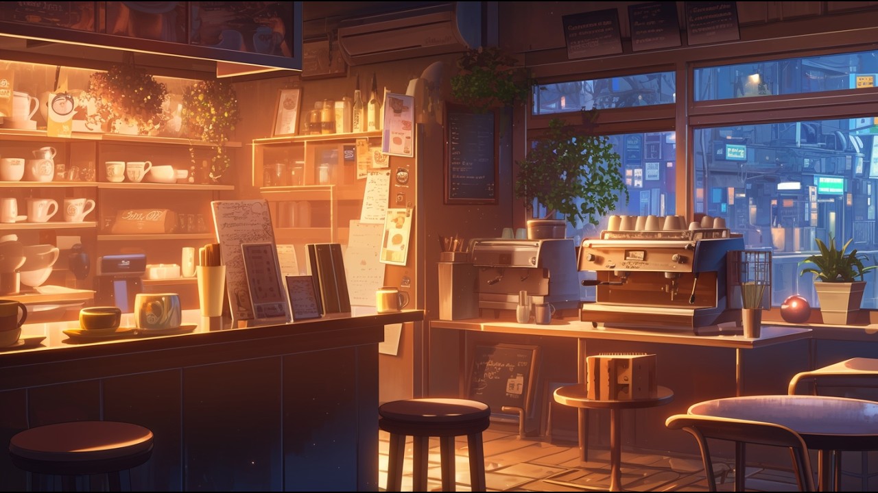 【人声なし】深夜カフェの外｜No Voices Café Outside Ambience｜60min（作業・休息）