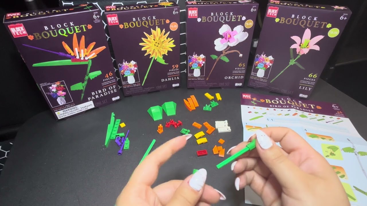 ASMR Bouquet 💐 series part 3 Bird Of Paradise block build