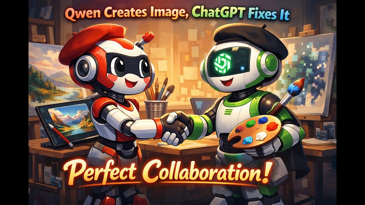 Qwen Creates Image, ChatGPT Fixes It – Perfect Collaboration!