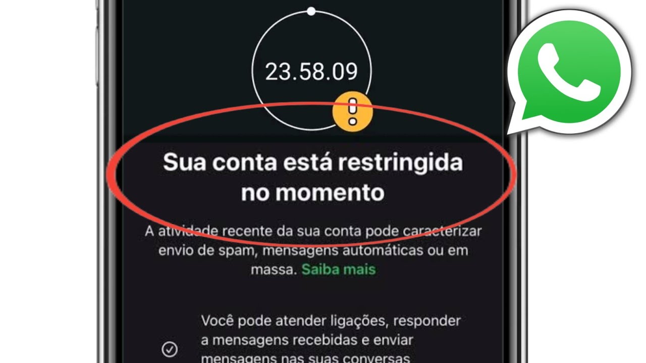 Sua conta está restringida no momento Problema No WhatsApp