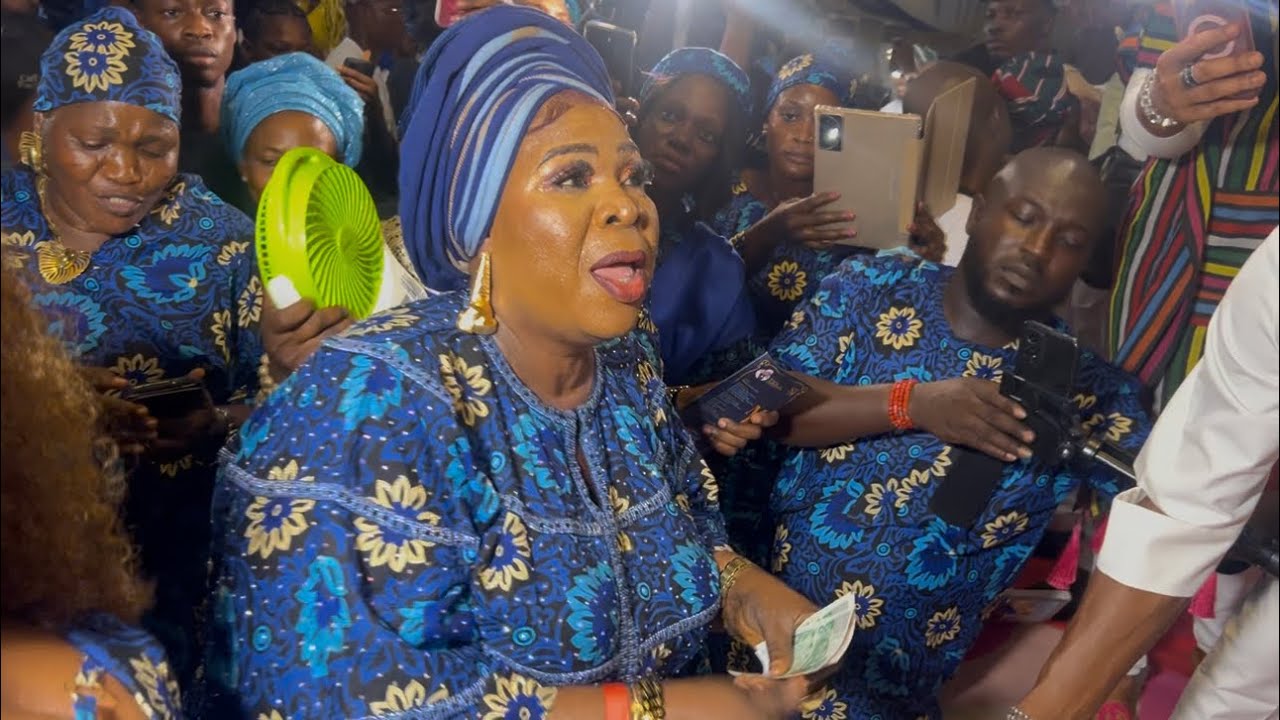 MADAM SAJE ON THE DANCE FLOOR AT ODUNLADE ADEKOLA FATHER BURIAL 