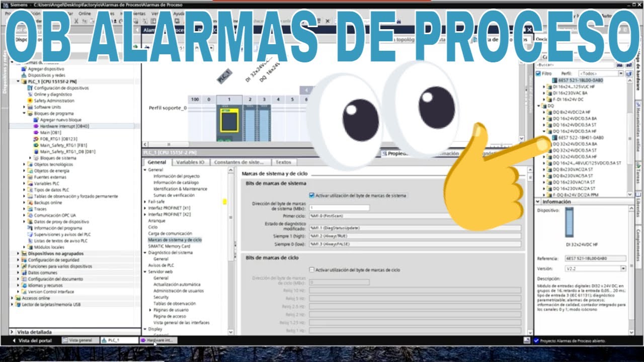 CONFIGURACIÓN OB ALARMAS DE PROCESO en TIA PORTAL - PLC ESPAÑOL 🚀!!! 116
