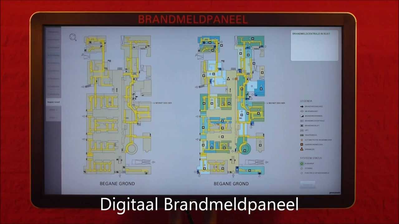 Pneuman brandmeldpaneel digitaal
