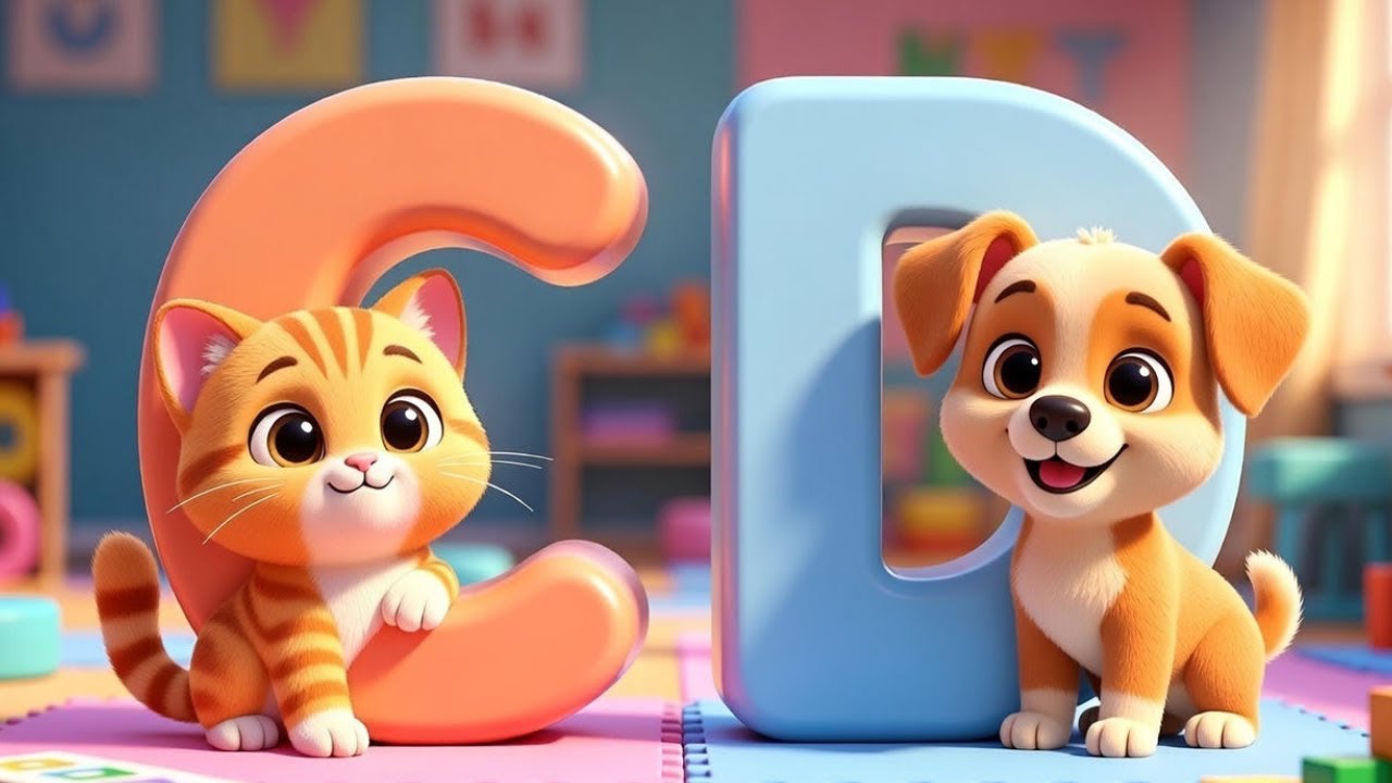 Learn Letters C & D | C for Cat 🐱 D for Dog 🐶 | ABC Phonics for Toddlers