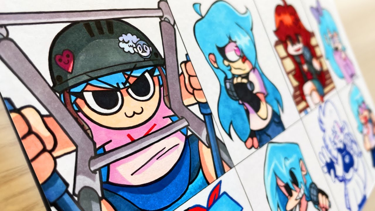 Drawing FRIDAY NIGHT FUNKIN'- NuSKY & Skyverse / Ski Bot & Challenge Sky / Sky 1Year Anniversary