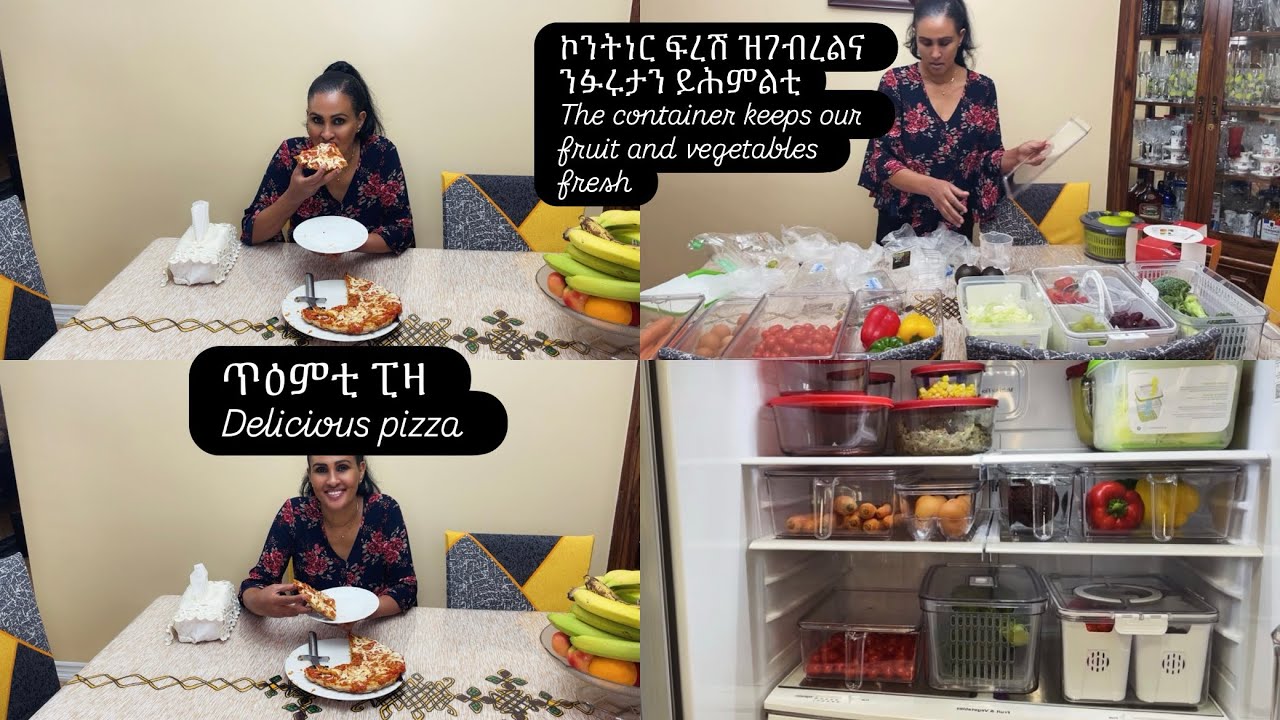 ቀላል አሰራርሐ ፒዛ አብ ባደላን ኮንትነር ከይተባለሸወ ዘጽንሐልና ፍሩታን ይሕምልቲ አብ ፍሪጀ🥰Easy to make Pizza on the pan😍
