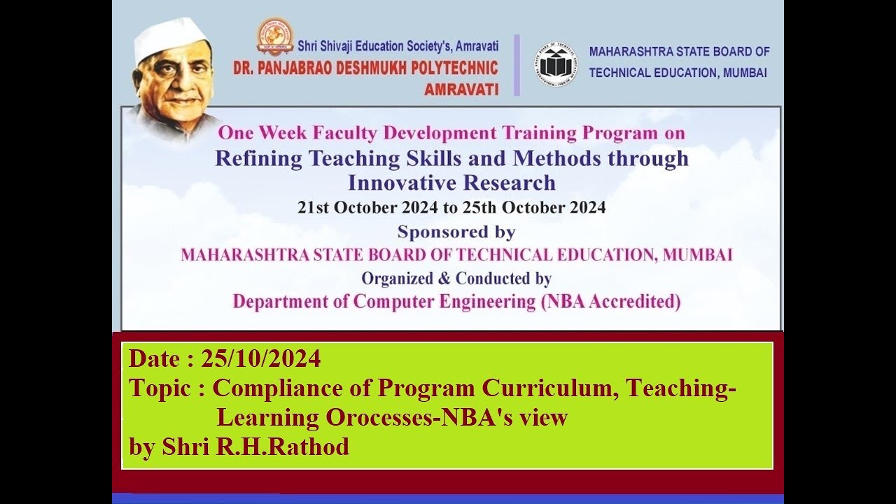 Compliance of Program Curriculum, Teaching-Learning Processes-NBA's view by Prof.R.H.Rathod