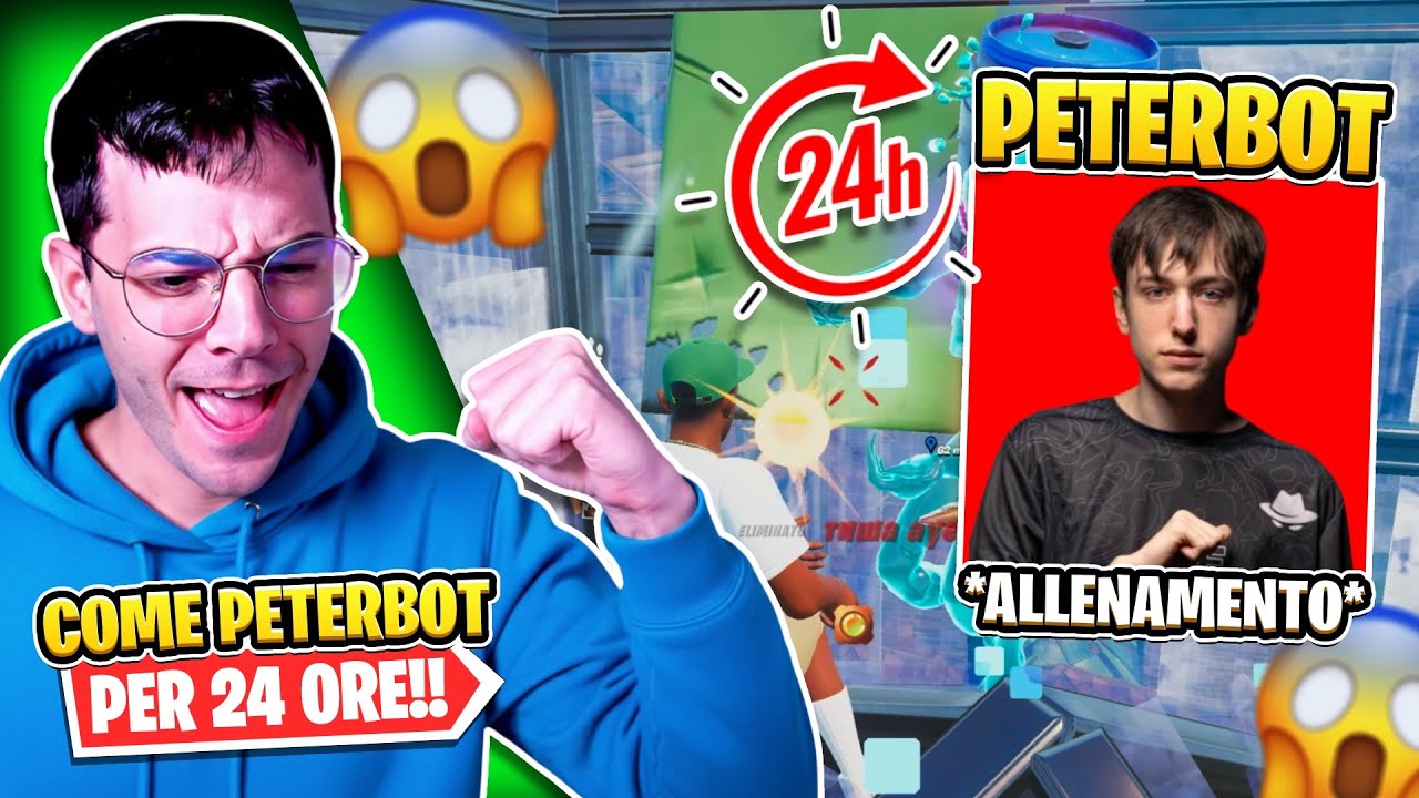 Mi *ALLENO* come PETERBOT per 1 GIORNO su FORTNITE!