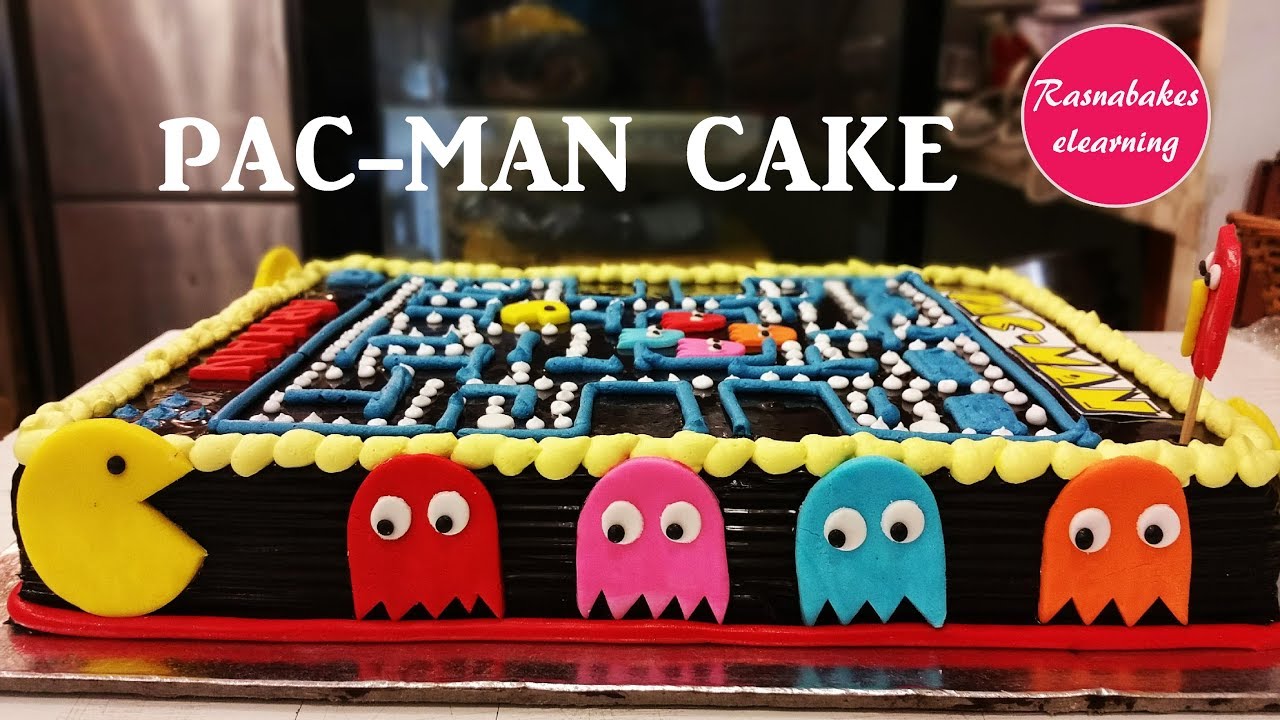 Pac Man Cake decorating tutorial pacman :video games
