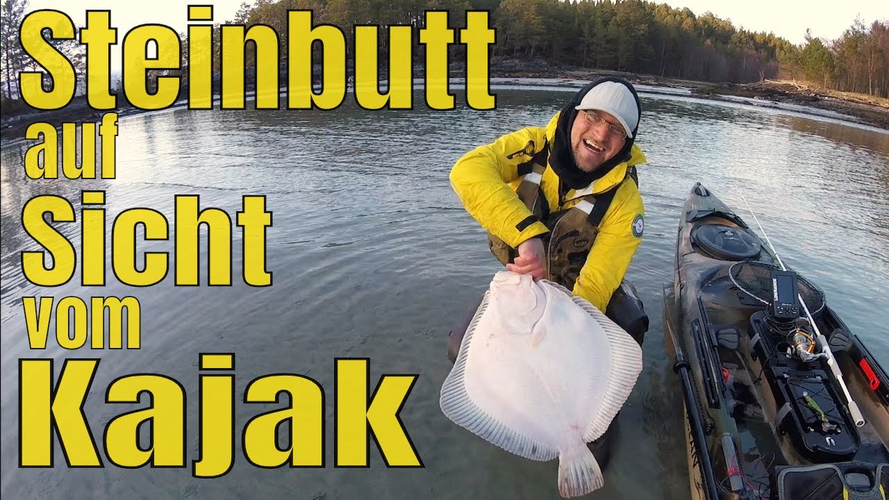 STEINBUTT auf SICHT vom Kajak. Mit Unterwasser live Biss.😀