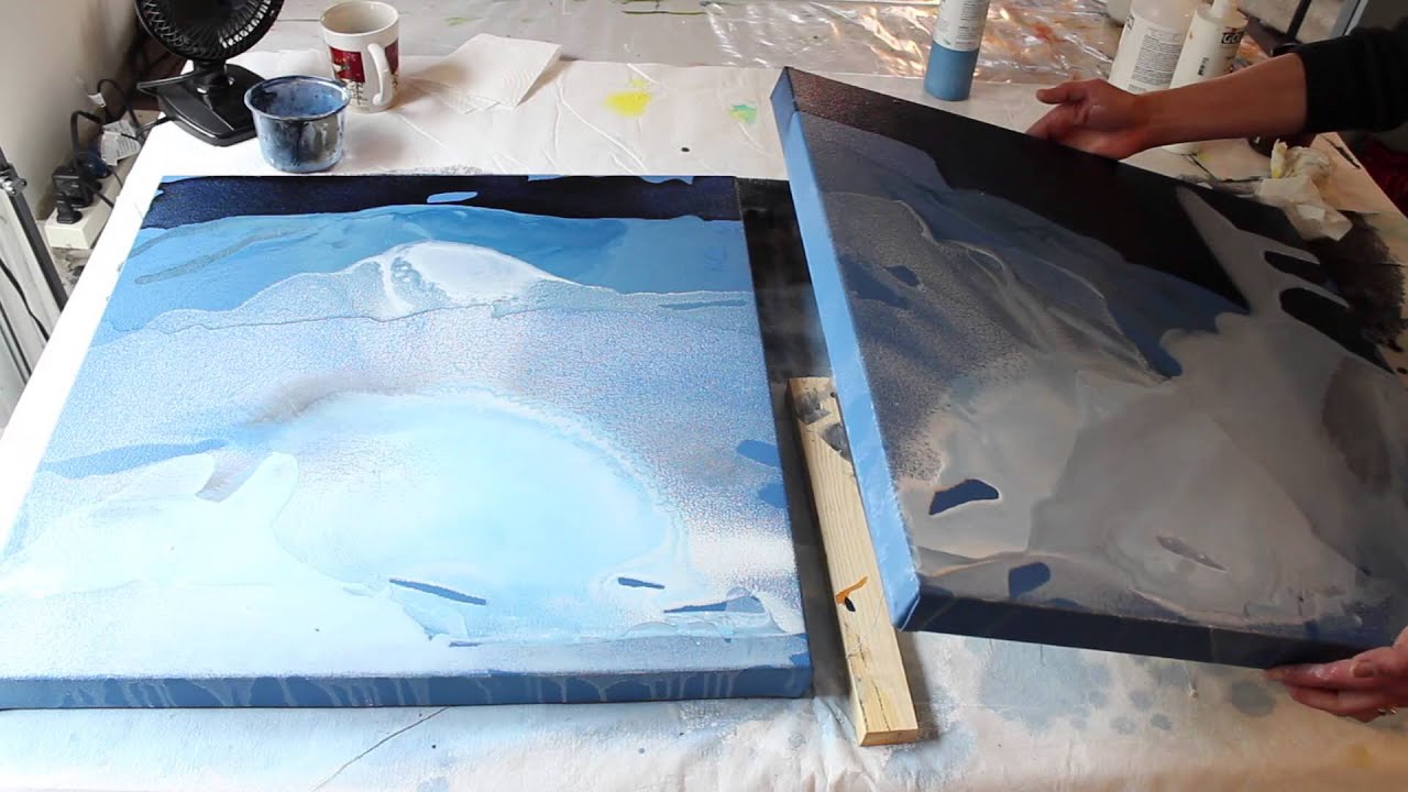 Poured Acrylic Painting - Moody Blues