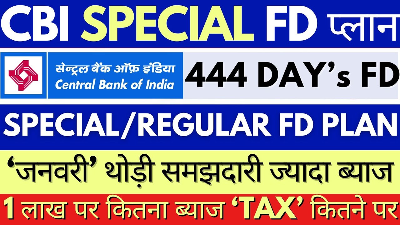 Central Bank of India 444 Days Special FD Plan 2026 | CBI Fixed Deposit Interest Rates