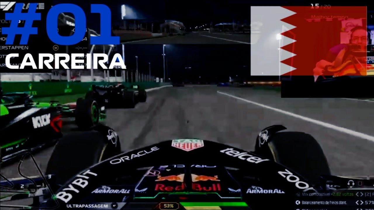 MAX VERSTAPPEN ESTREIA NO BAHREIN! MODO CARREIRA F1 24 ETAPA 01 (50% DAS VOLTAS)