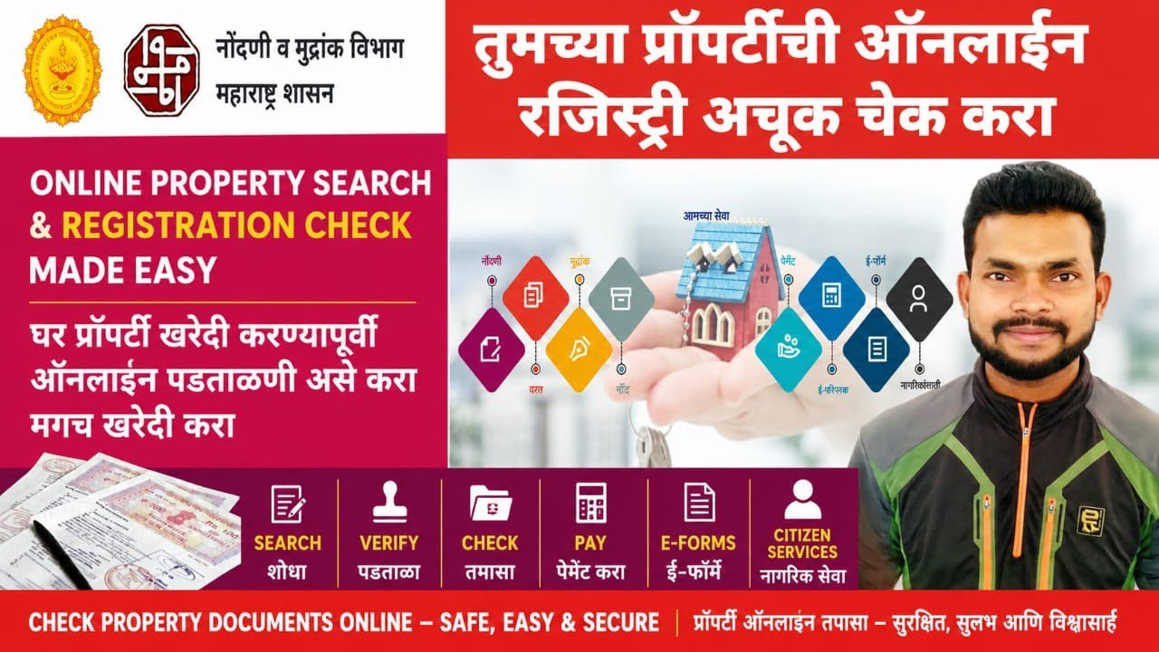 तुमच्या प्रॉपर्टीची रजिस्ट्री अशी चेक करा 2024! Check your property registration online 2024