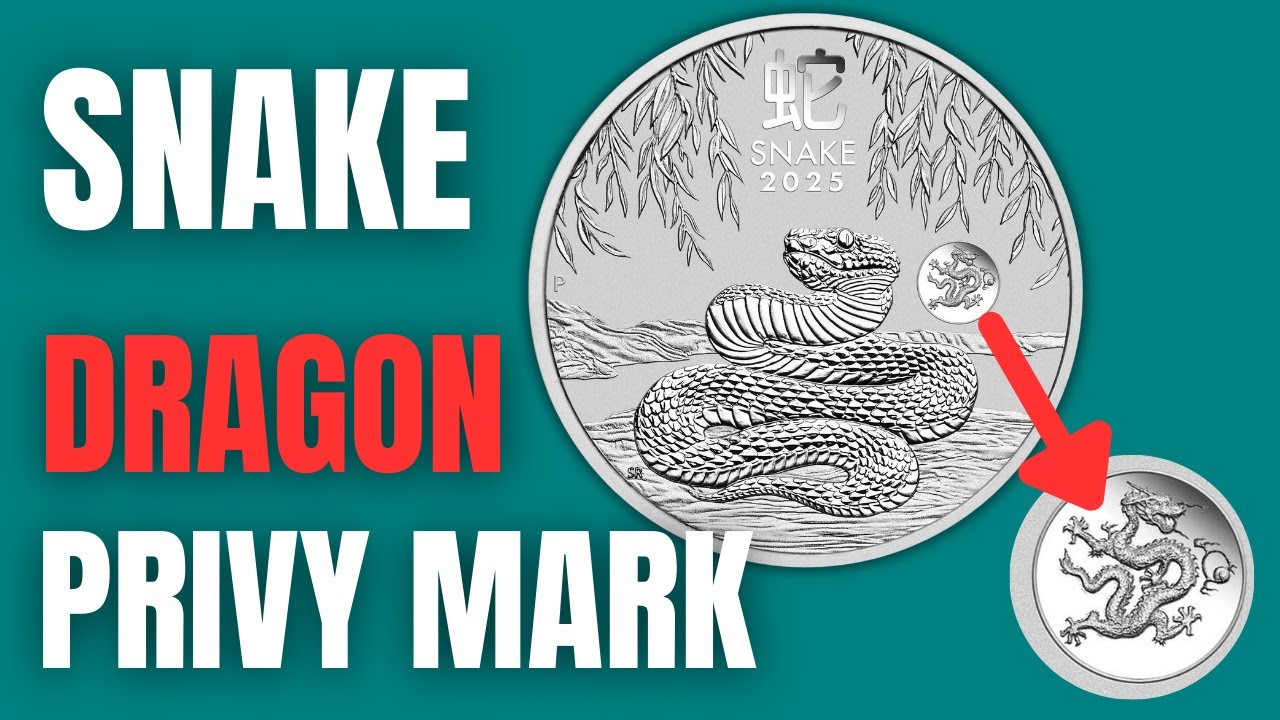2025 Year of the Snake 1oz Silver Bullion Coin with Dragon Privy Mark Australian Lunar Series III