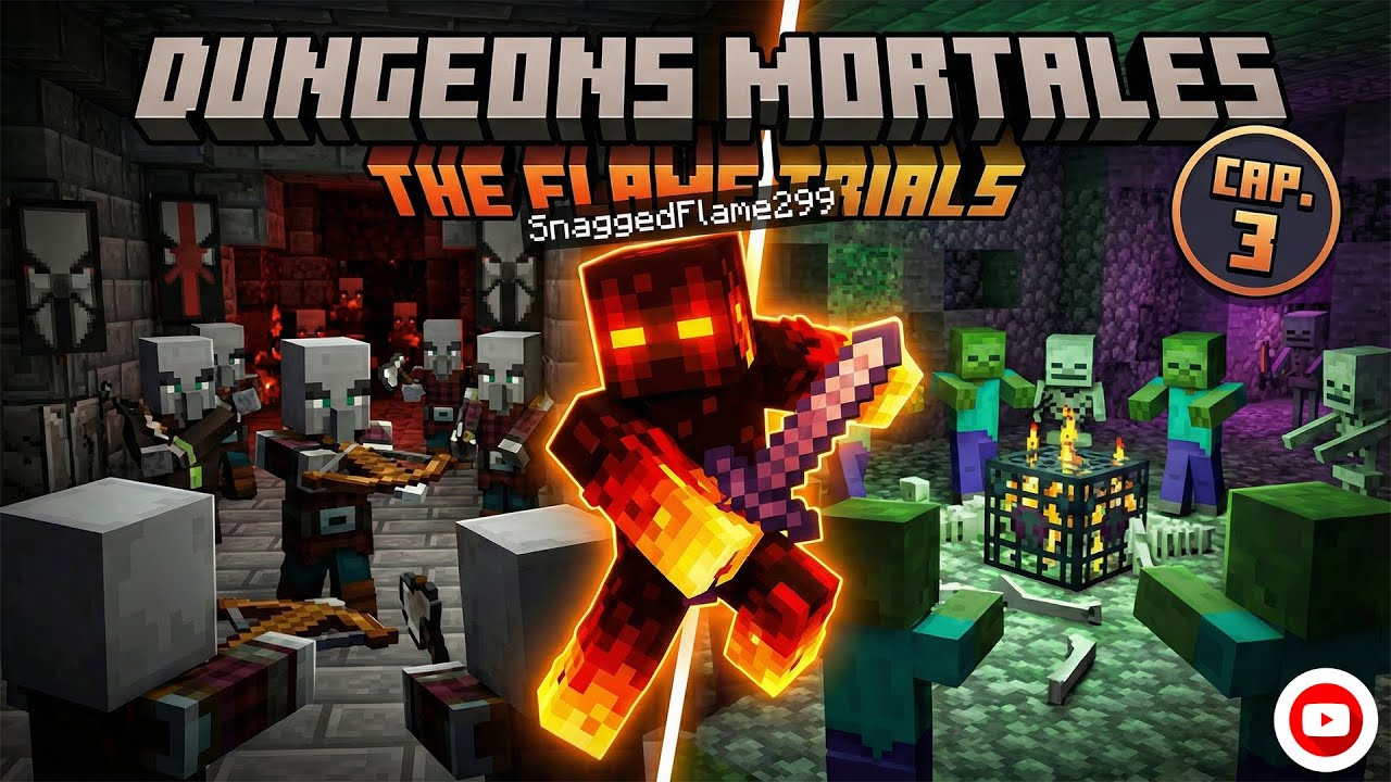 Sobreviví a DOS dungeons  llenas de enemigos  | #minecraft  #survival  1.20 #3