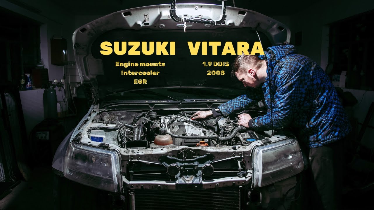 Замена опор двигателя, снятие клапана EGR и очистка интеркулера на Suzuki Grand Vitara 1.9 DDiS (...