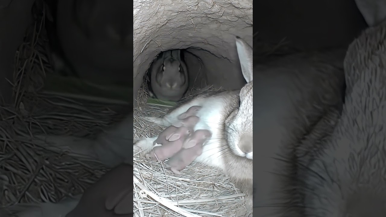Rabbit Family&rsquo;s Morning in the Burrow