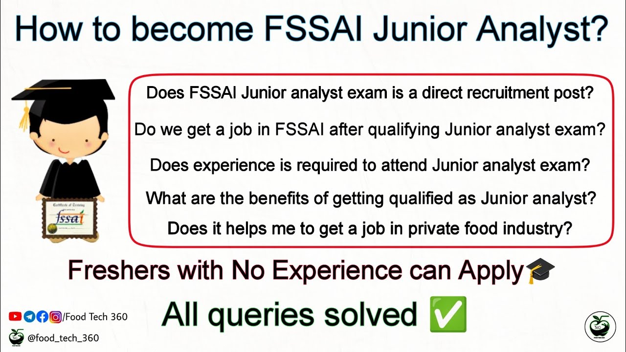 How to become FSSAI Junior Analyst❓| All queries solved ✅ | Must watch for Freshers 🎓