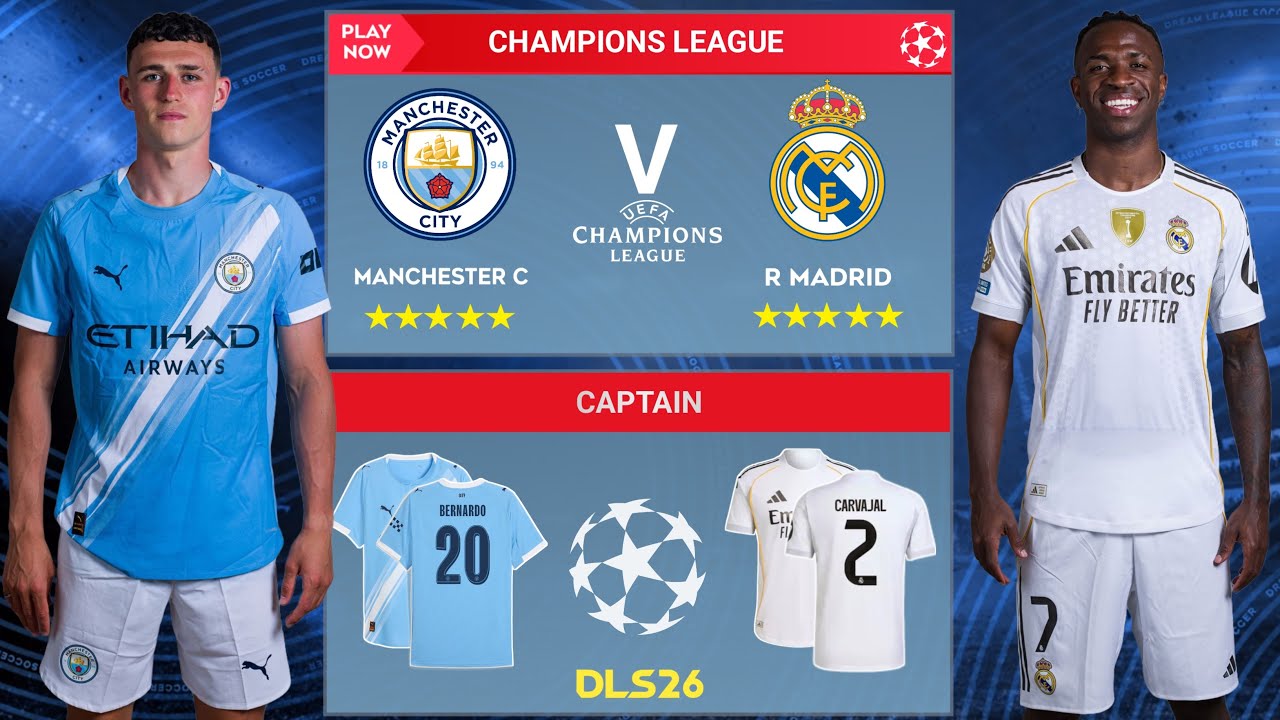 DLS 26 | Man.City VS Real Madrid | Champions League | Dream League Soccer 2026 Gameplay…