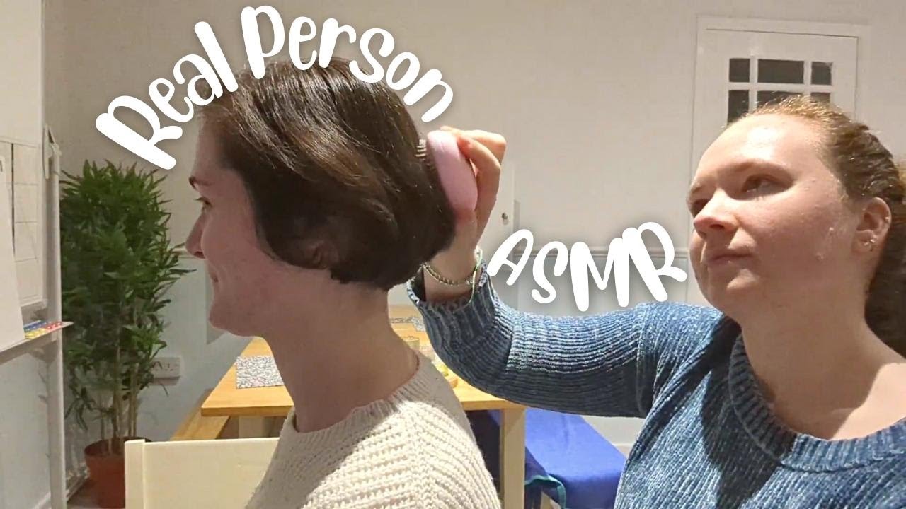 REAL PERSON ASMR ~ Hair Brushing, Shivers, Make-Up Brushing