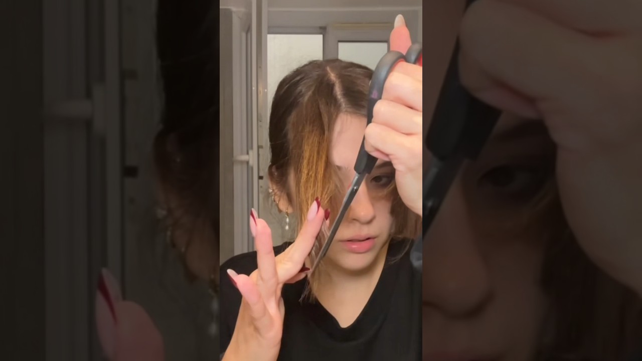 je me coupe une frange rideau TOUTE SEULE !! 🥲pt2 #tutocoiffure #koreanbang