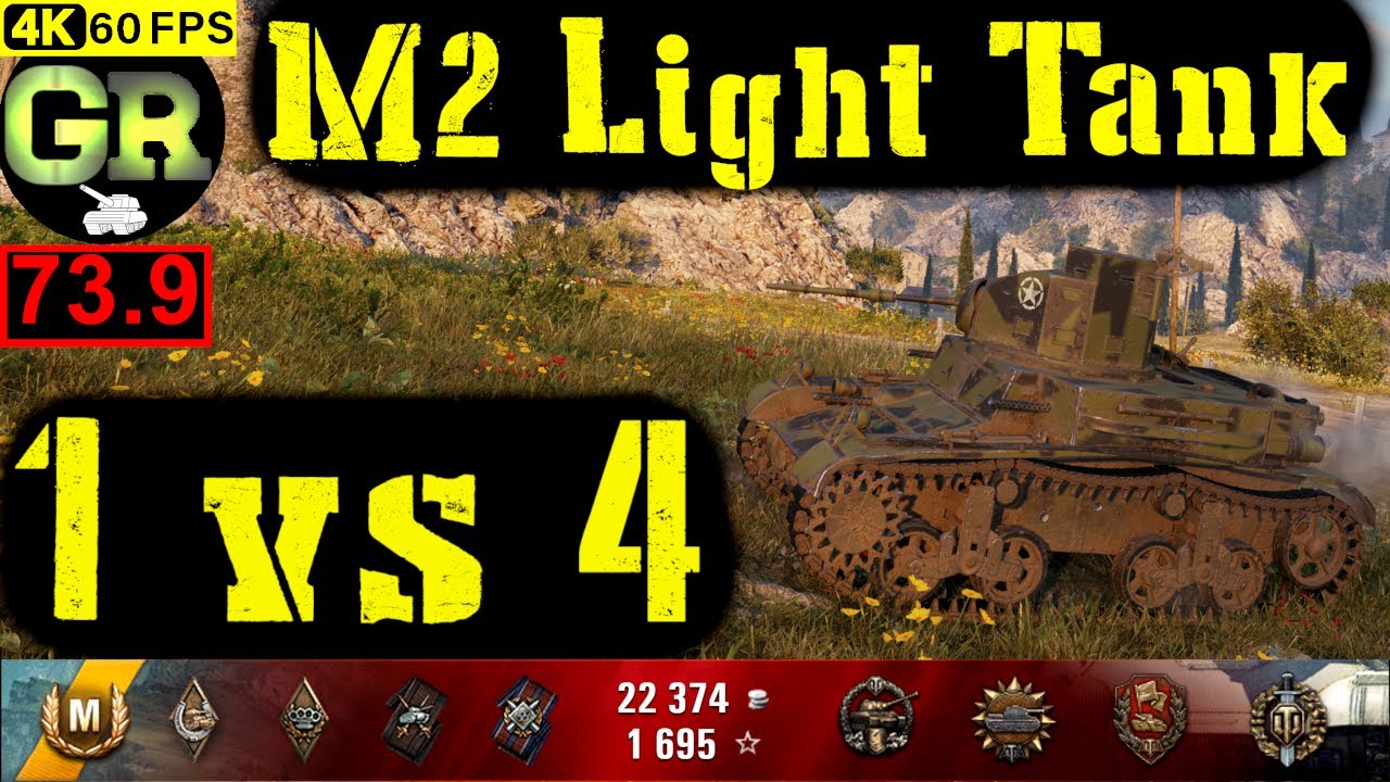 74_World of Tanks M2 Light Tank WoT Replay - 7 Kills 0.9K DMG(Patch 1.4.0)