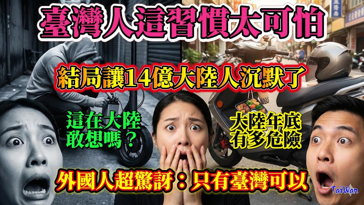 台灣人這習慣太可怕！大陸網友看傻，結局讓14億大陸人沉默了...外國人超驚訝：只有台灣可以！台灣幾萬塊的機車隨手停路邊沒人偷，這在大陸敢想嗎？