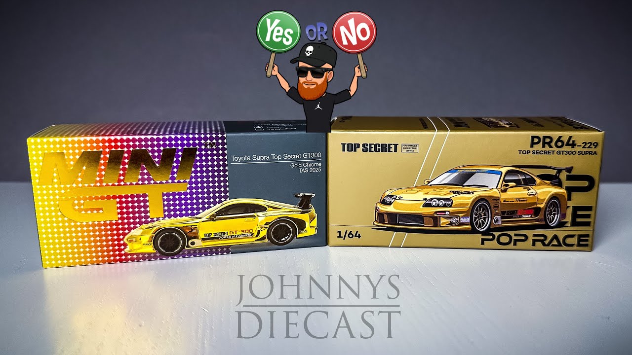 Is this still Top Secret? Mini GT versus Pop Race GT300 Toyota Supra 1/64 - JD Show 22