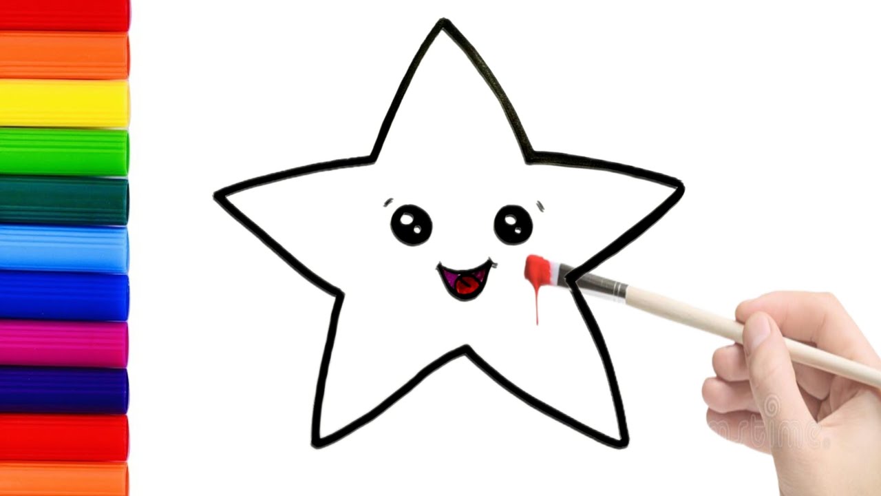Easy Star Drawing for Kids and Toddlers | Star Drawing, Coloring, Painting for Kids #twinkletwinkle